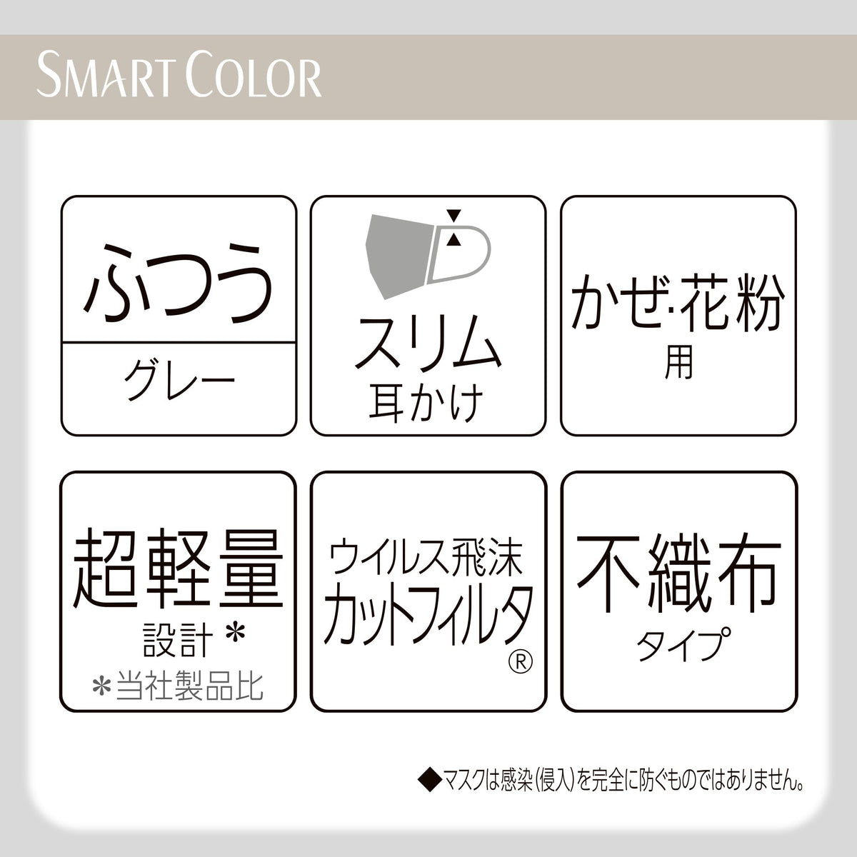 超快適マスク SMART COLOR アッシュグレー ふつう 7枚