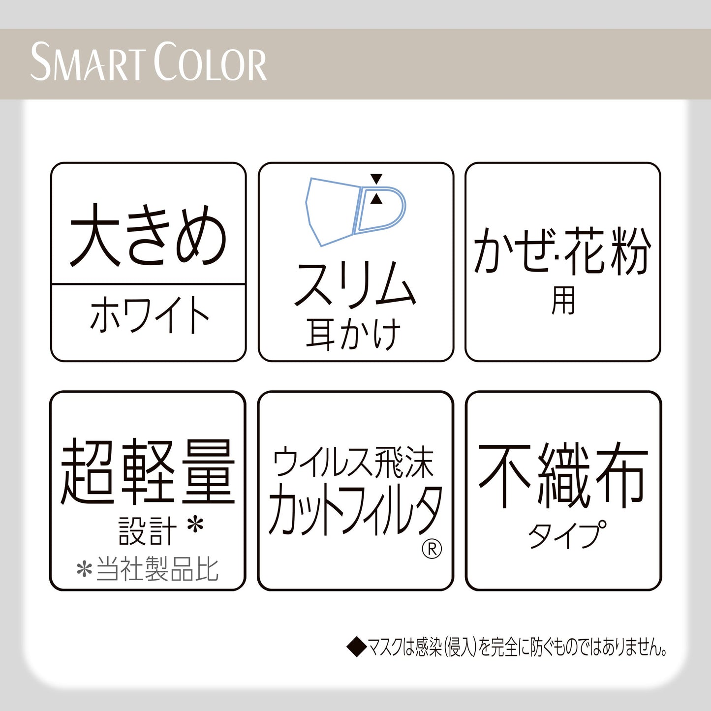超快適マスク SMART COLOR パールホワイト 大きめ 7枚