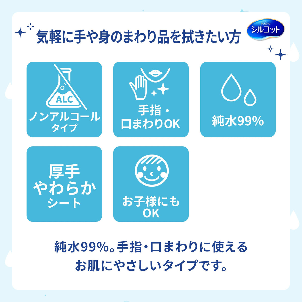 シルコット ピュアウォーター ウェットティッシュ 外出用 28枚