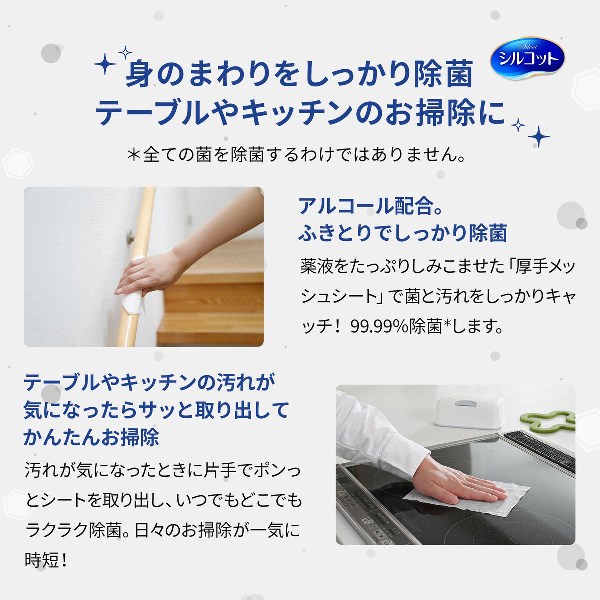 シルコット 99.99%除菌ウェットティッシュ フレッシュフローラルの香り 詰替 40枚×3個