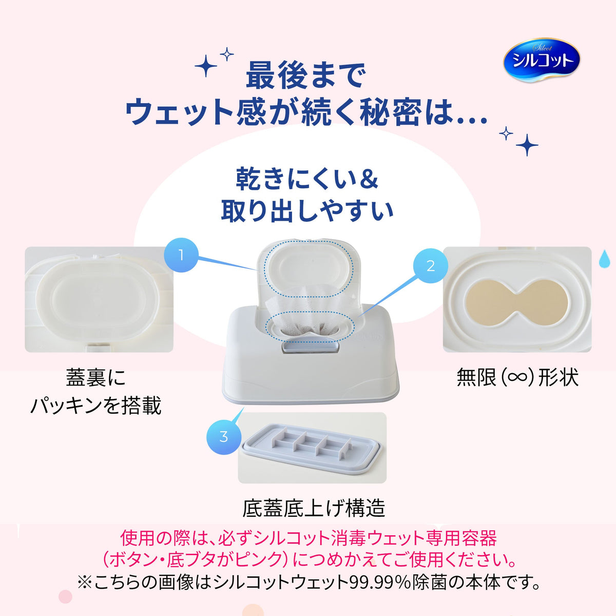 シルコット 消毒ウェット 詰替 40枚×3個