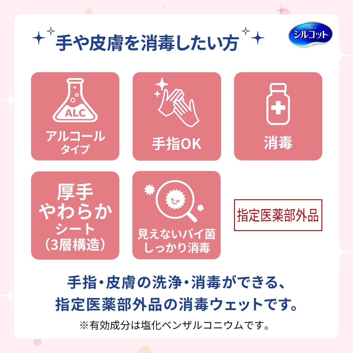 シルコット 消毒ウェット 詰替 40枚×3個