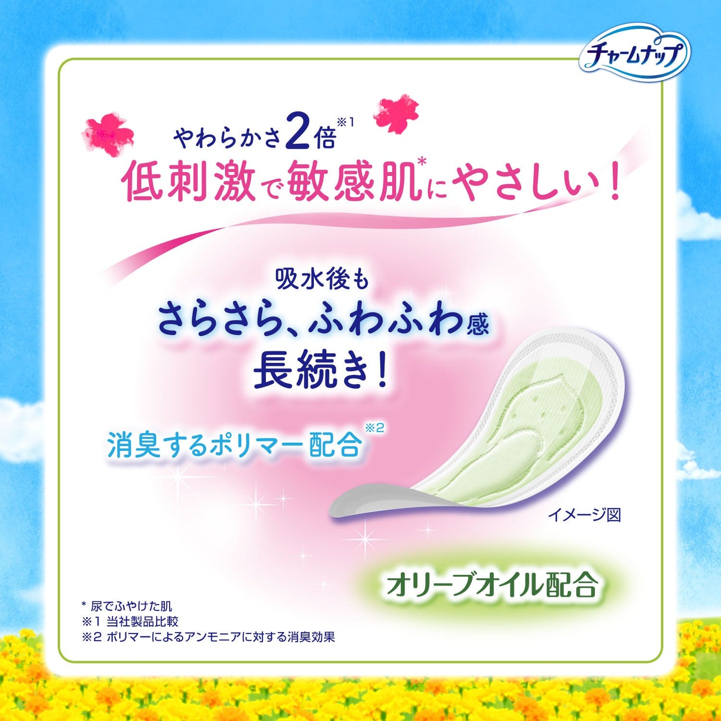 チャームナップ 吸水さらフィ 敏感肌にやさしい 3cc 34枚