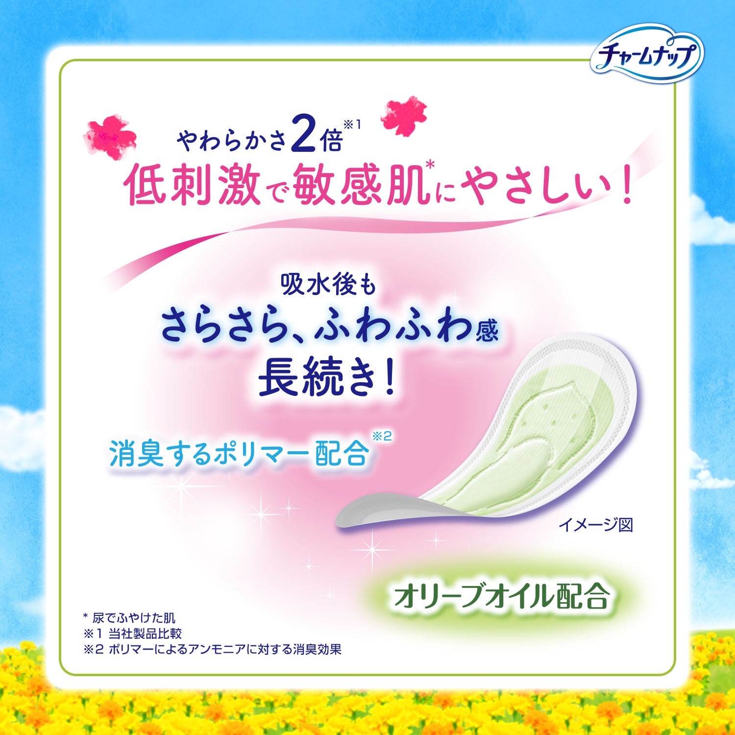 チャームナップ 吸水さらフィ 敏感肌にやさしい 3cc 34枚
