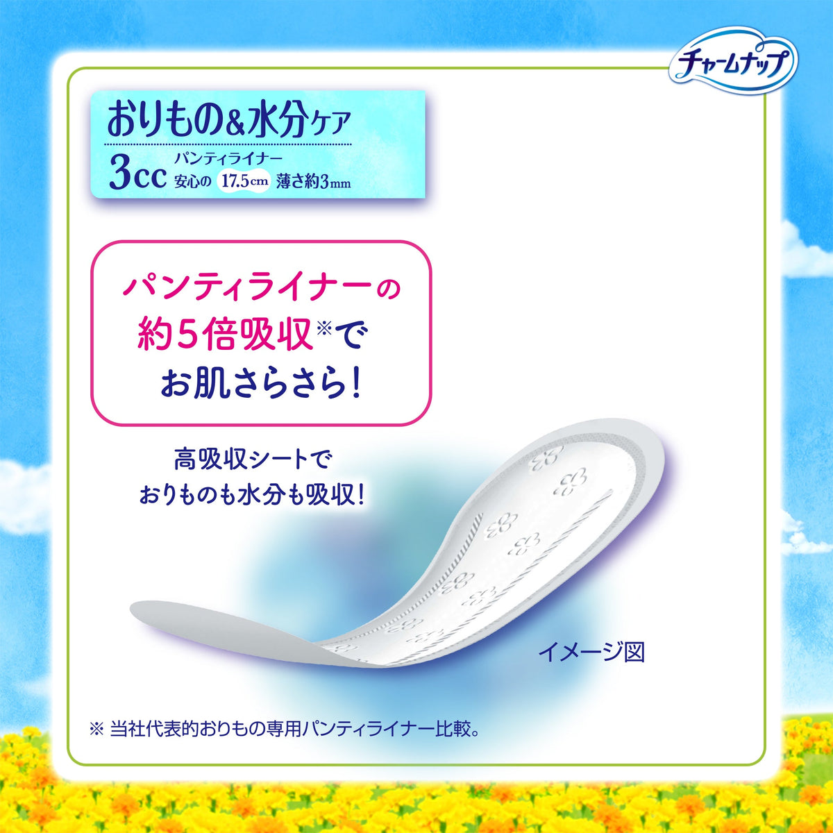 チャームナップ 吸水さらフィ パンティライナー 3cc 無香料 40枚