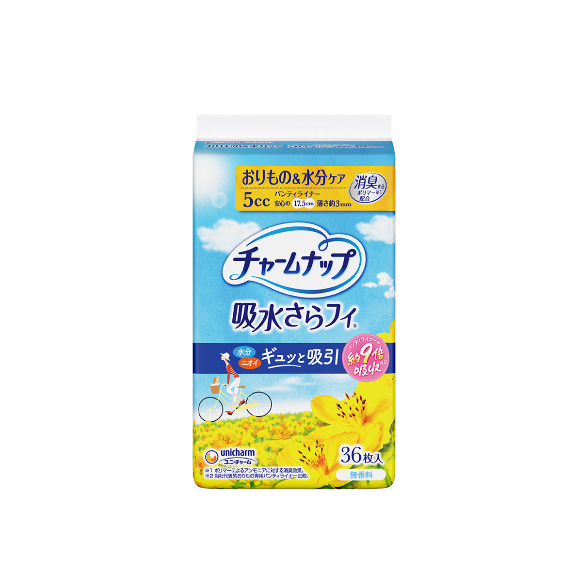 チャームナップ 吸水さらフィ パンティライナー 微量用 5cc 無香料 36枚