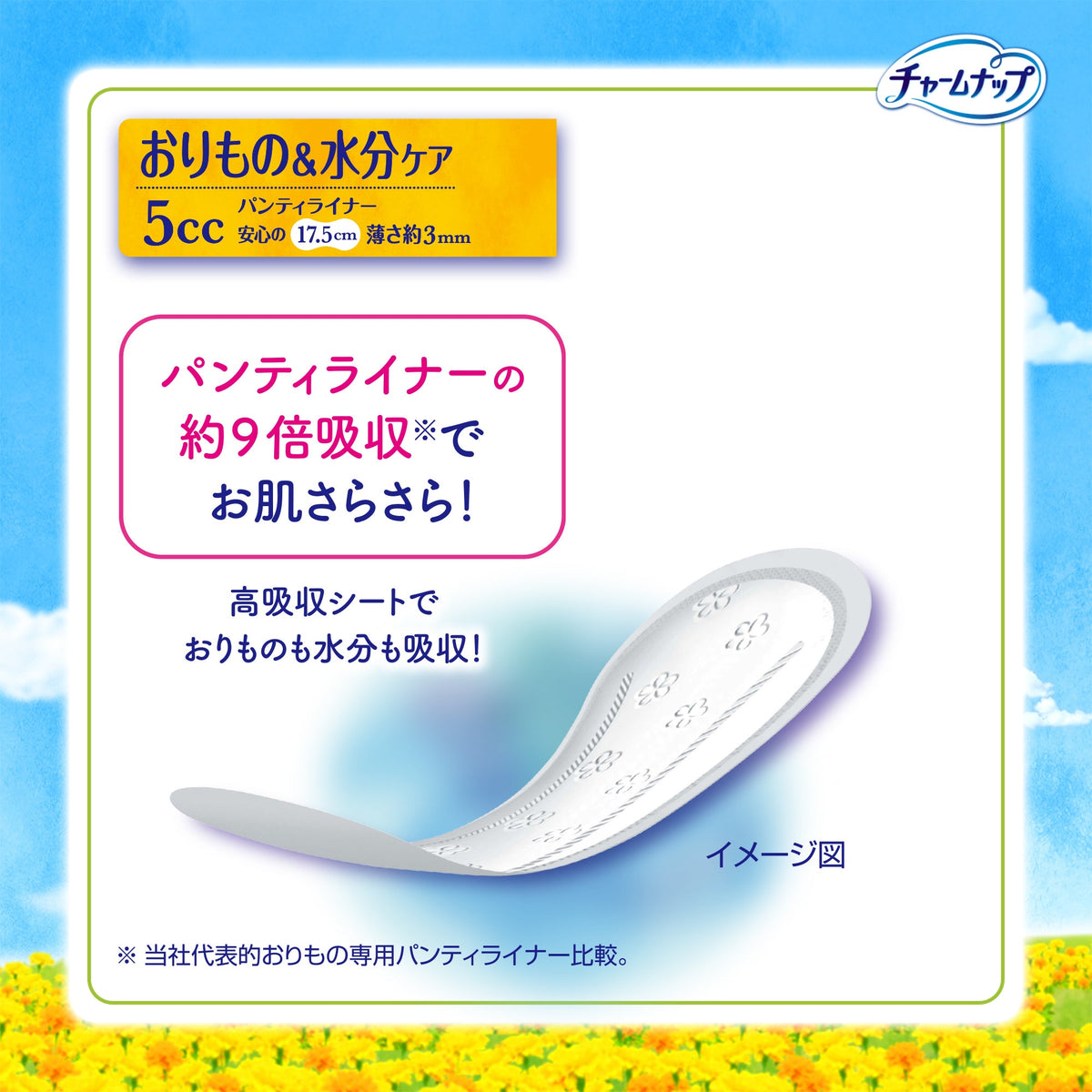 チャームナップ 吸水さらフィ パンティライナー 微量用 5cc 無香料 36枚
