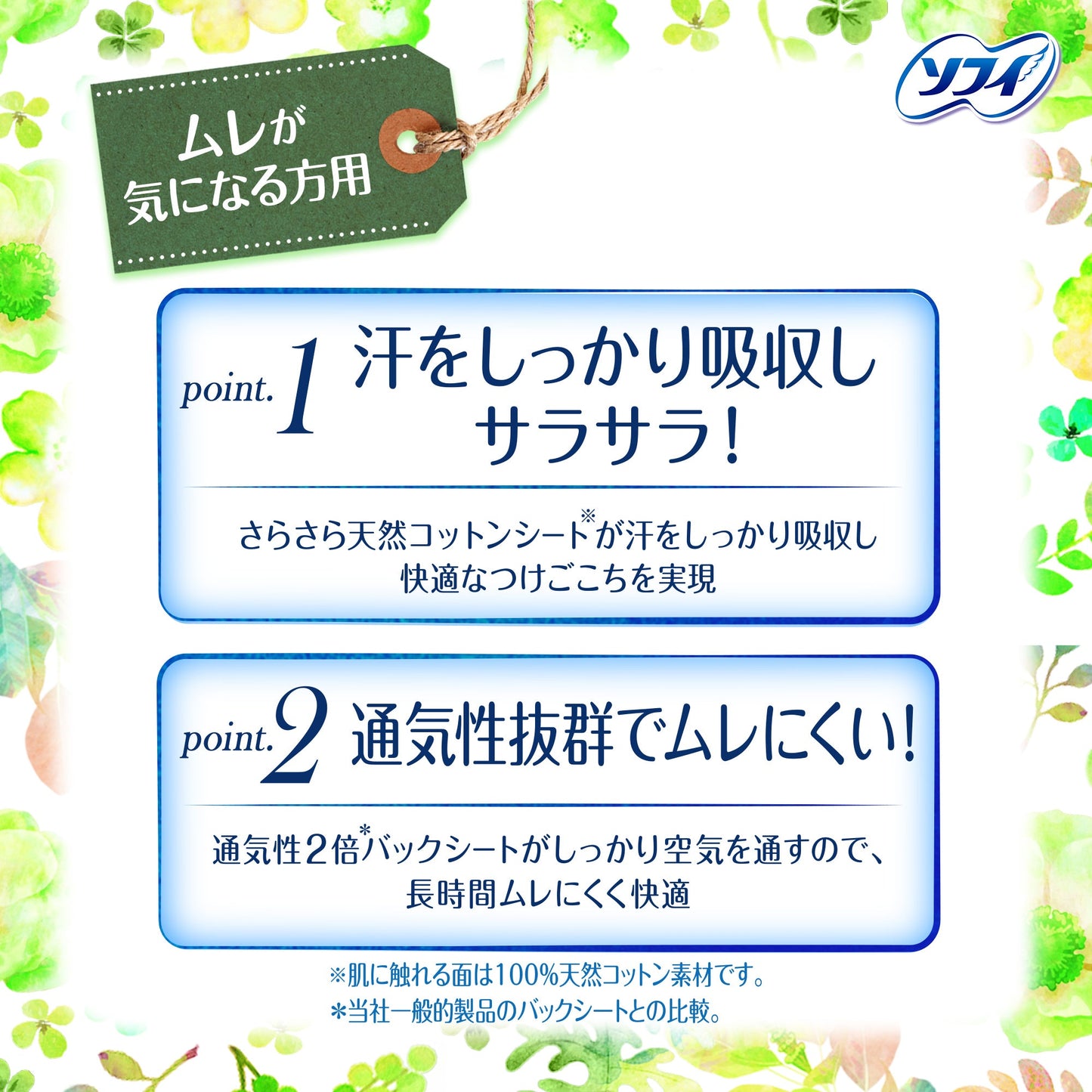 ソフィはだおもいライナー天然極コットン通気性2倍タイプ 54コ入