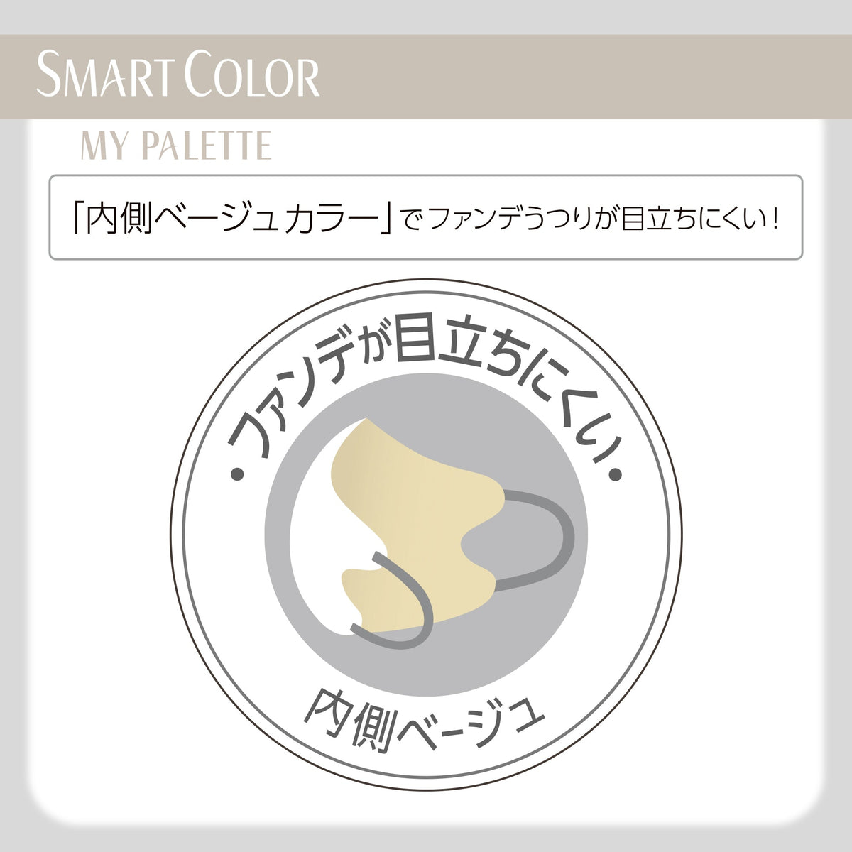 超快適マスク SMART COLOR MyPalette(マイパレット) ふつう ホワイト×グレー7枚