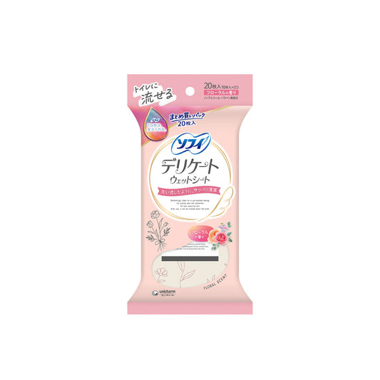ソフィ デリケートウェットシート フローラルの香り 20枚（10枚入×2コ）