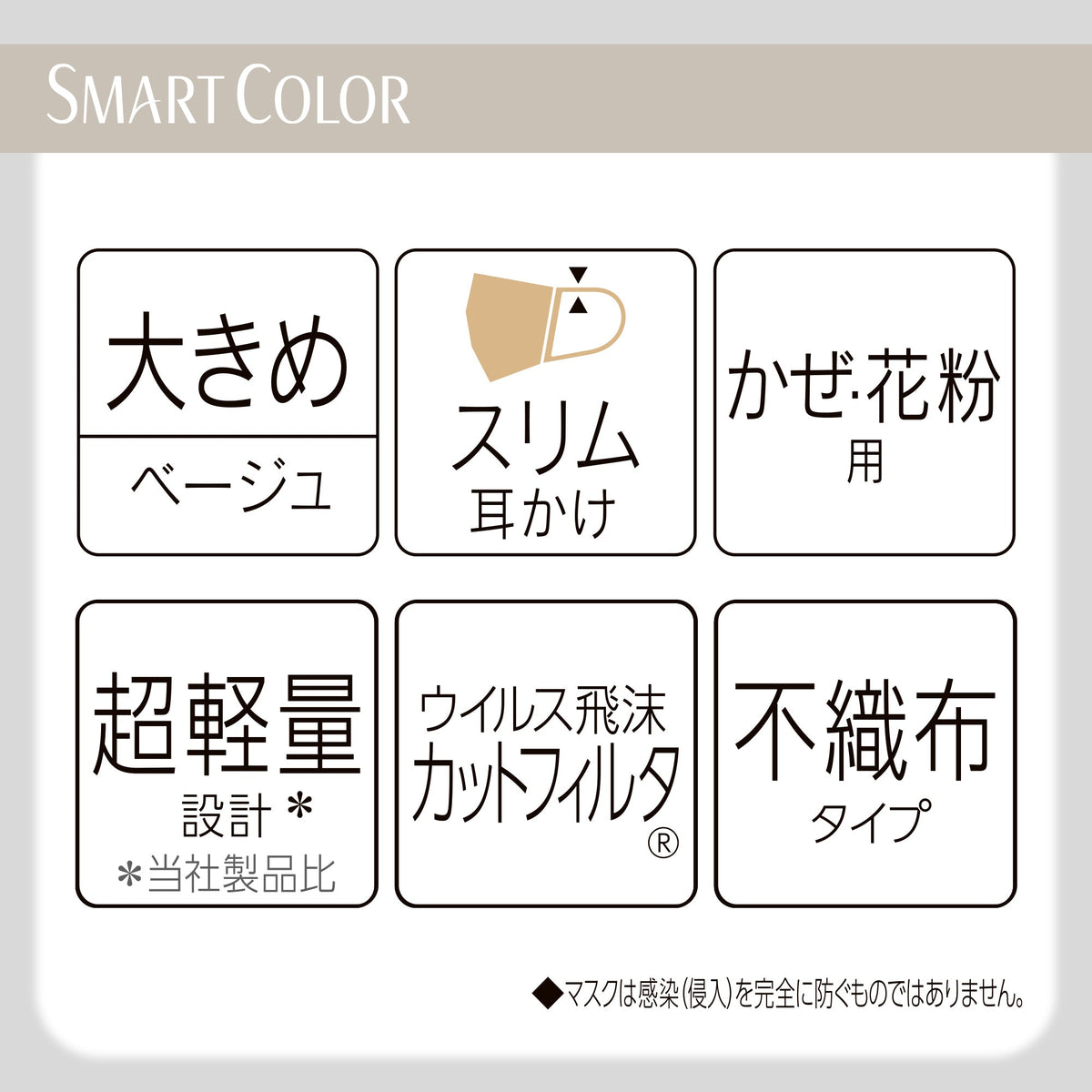 超快適マスク SMART COLOR ナチュラルベージュ 大きめ 7枚