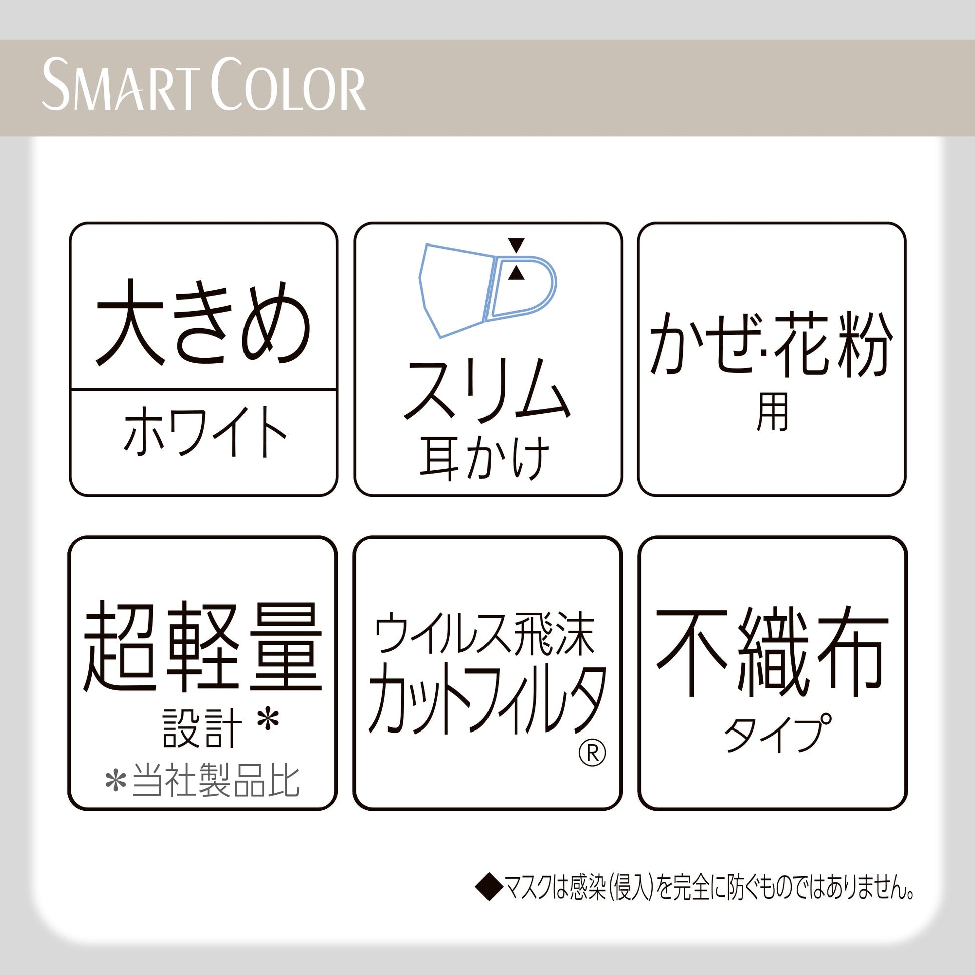 超快適マスク SMART COLOR パールホワイト 大きめ 7枚