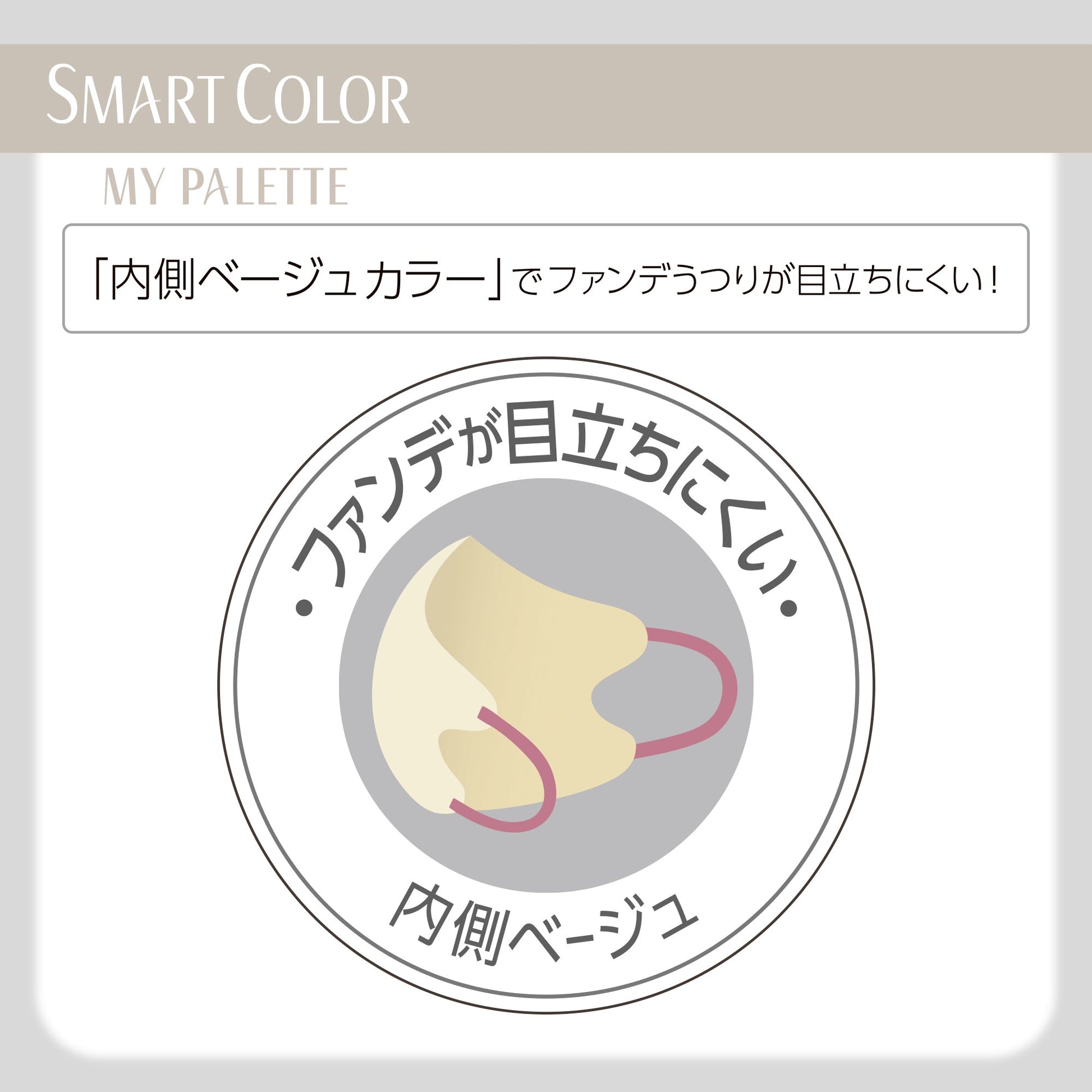 超快適マスク SMARTCOLOR MyPalette（マイパレット）ふつう ベージュ×バーガンディ20枚